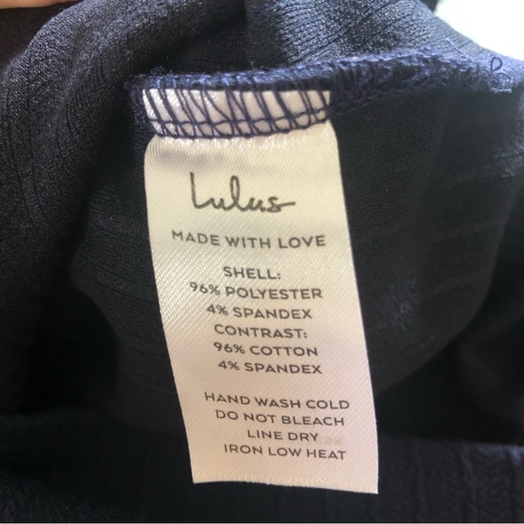 NWT Lulus | One Last Chance Jacquard Knit Navy Blue Romper - Picture 8 of 8